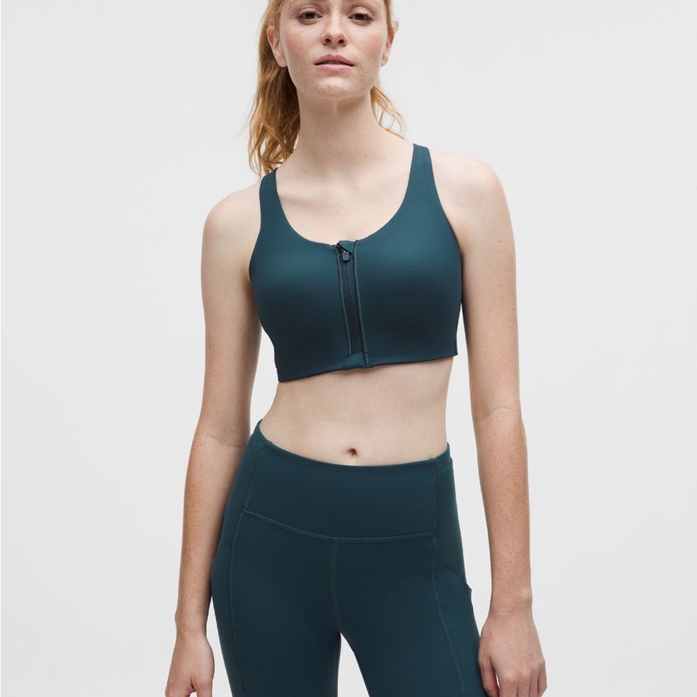 Lululemon Athletica Deep Teal Enlite Zipfront Sports Bra